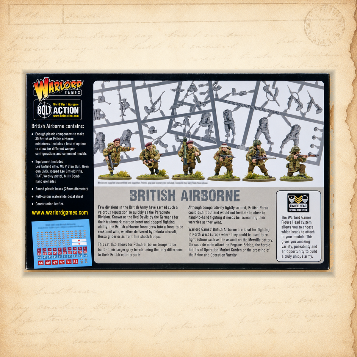 Bolt Action: British Airborne WWII Allied Paratroopers (Plastic), box back