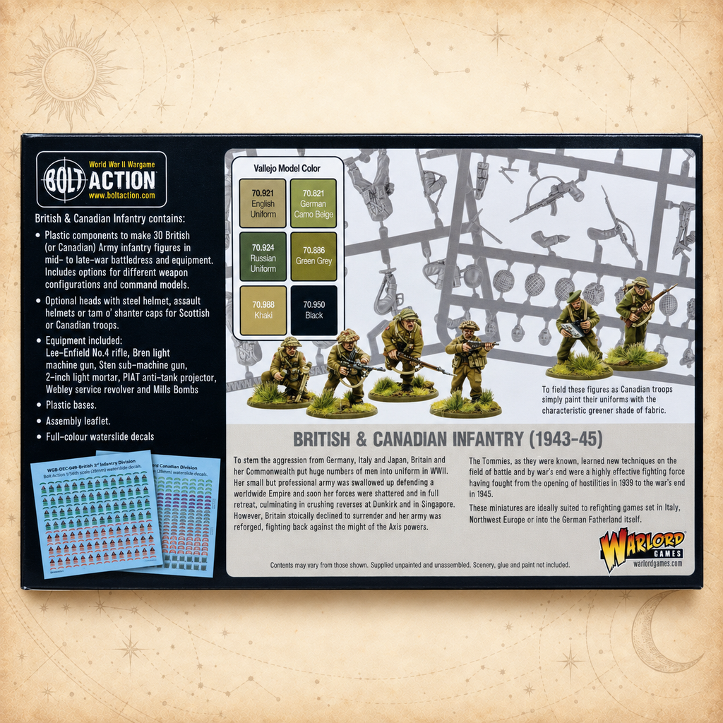 Bolt Action: British & Canadian Infantry (1943-45) (Plastic), box back