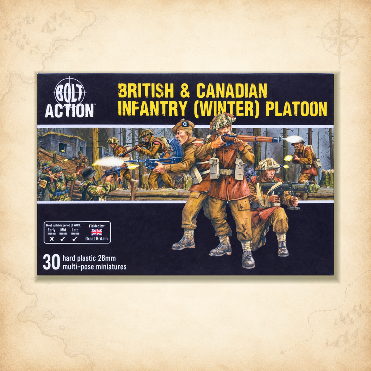 Bolt Action: British & Canadian Infantry (Winter) Platoon, box front