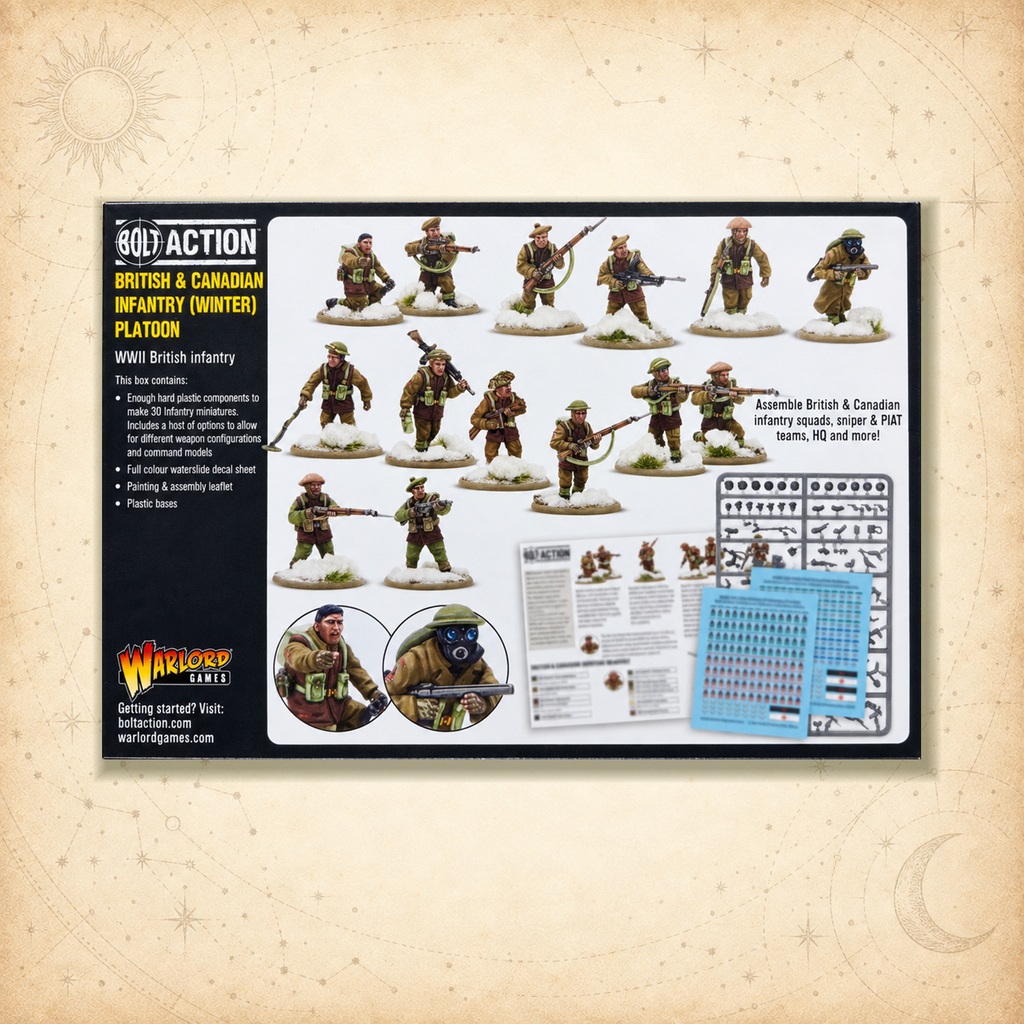 Bolt Action: British & Canadian Infantry (Winter) Platoon, box back