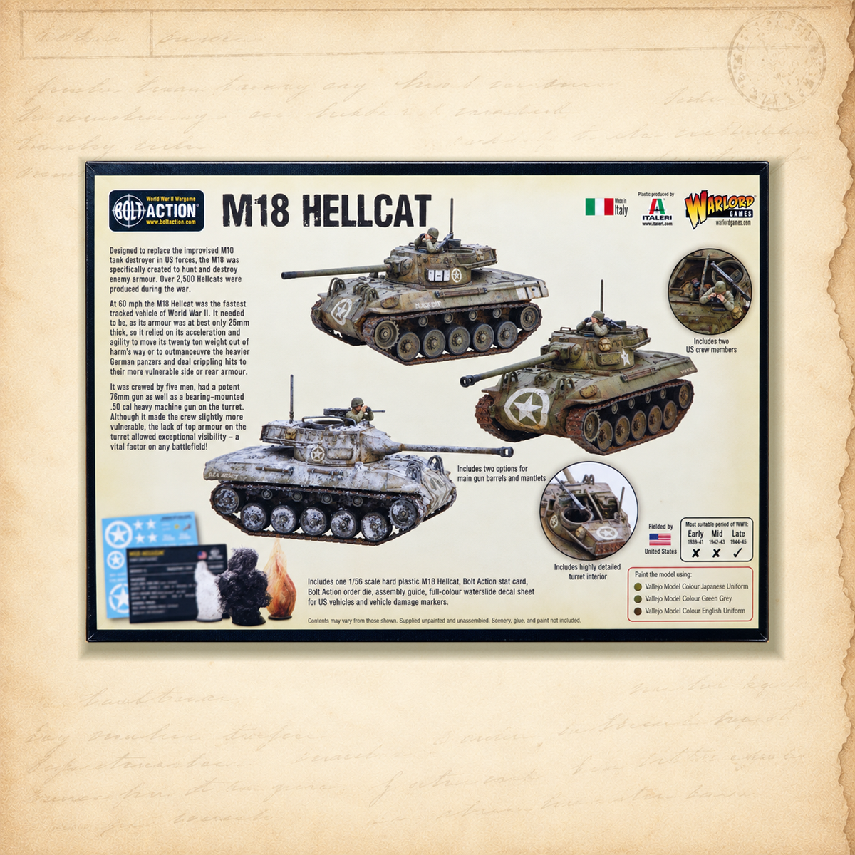 Bolt Action: M18 Hellcat Tank Destroyer, box back