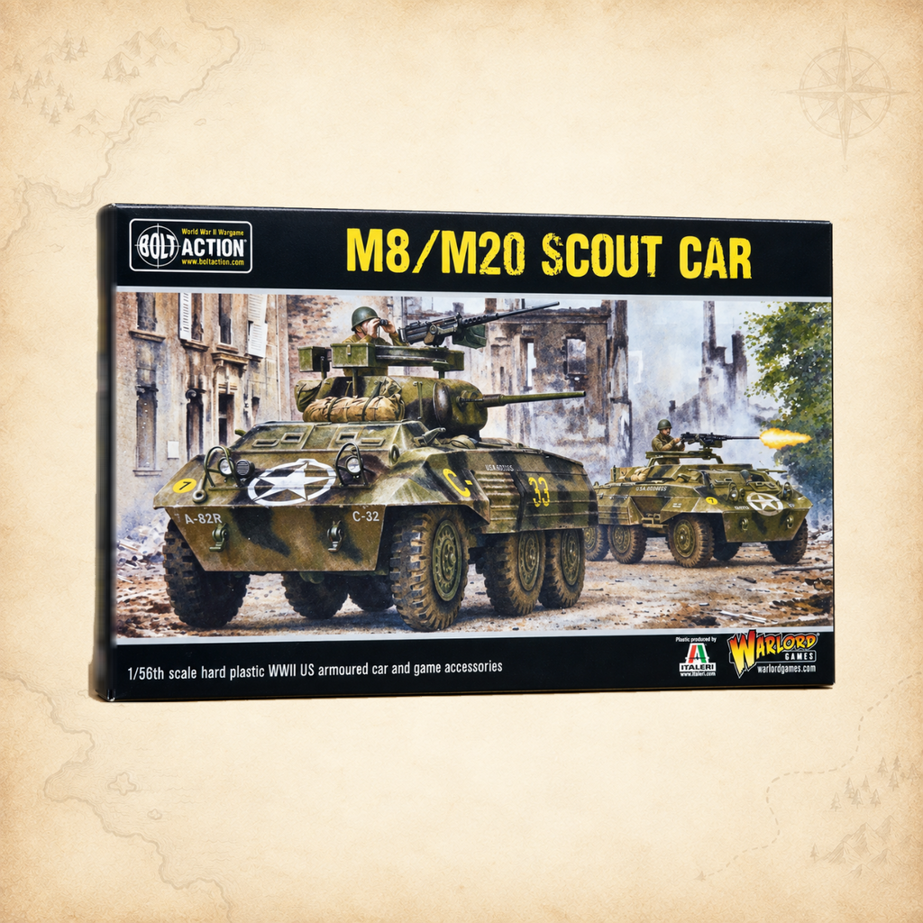Bolt Action: M8/M20 Greyhound Scout Car (Plastic), box front