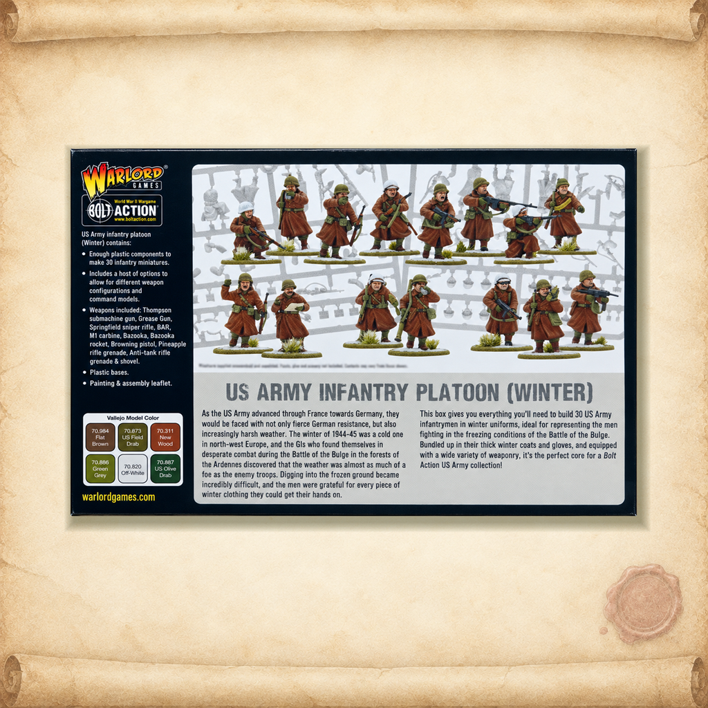 Bolt Action: US Army Infantry (Winter) Platoon, box back