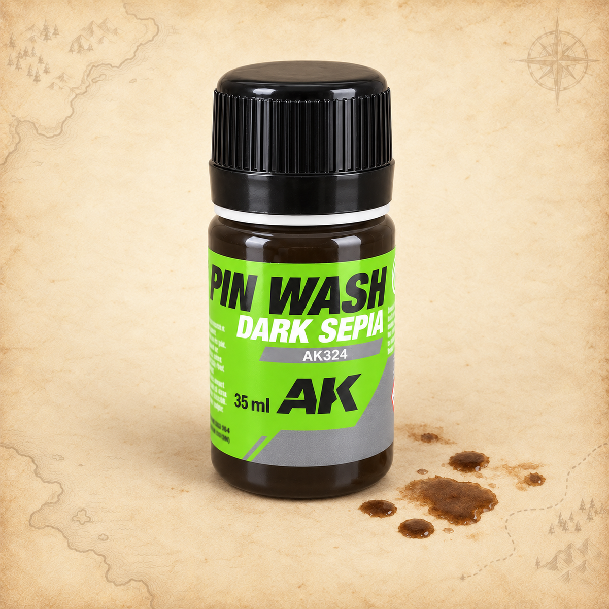 AK Interactive: Pin Wash Dark Sepia - 35ml, alternate view