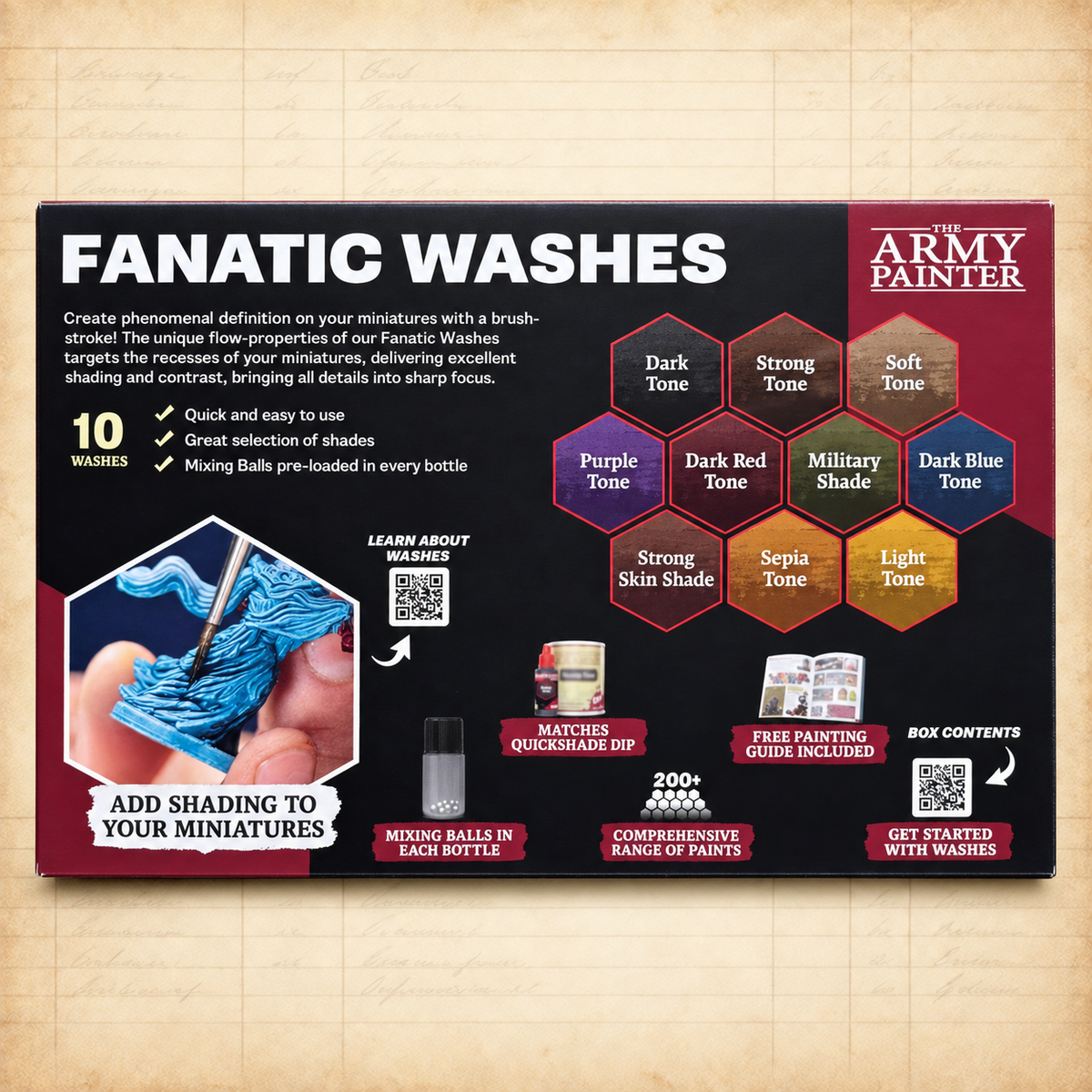 Army Painter: Warpaints Fanatic Washes Paint Set, box back