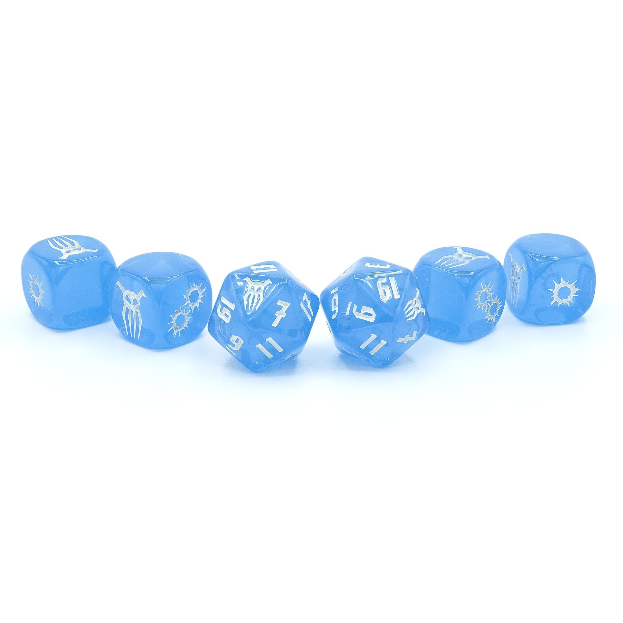 Achtung! Cthulhu: 2d20 Blauer Kristall Dice Set