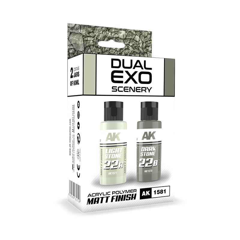 AK Interactive: Light Stone & Dark Stone Dual Exo Paint Set