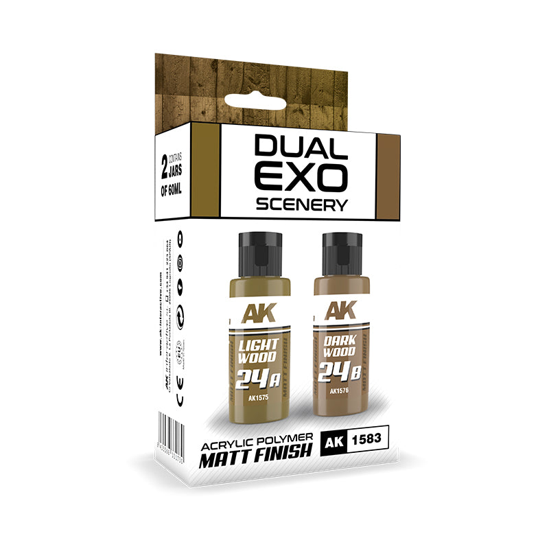 AK Interactive: Light Wood & Dark Wood Dual Exo Paint Set