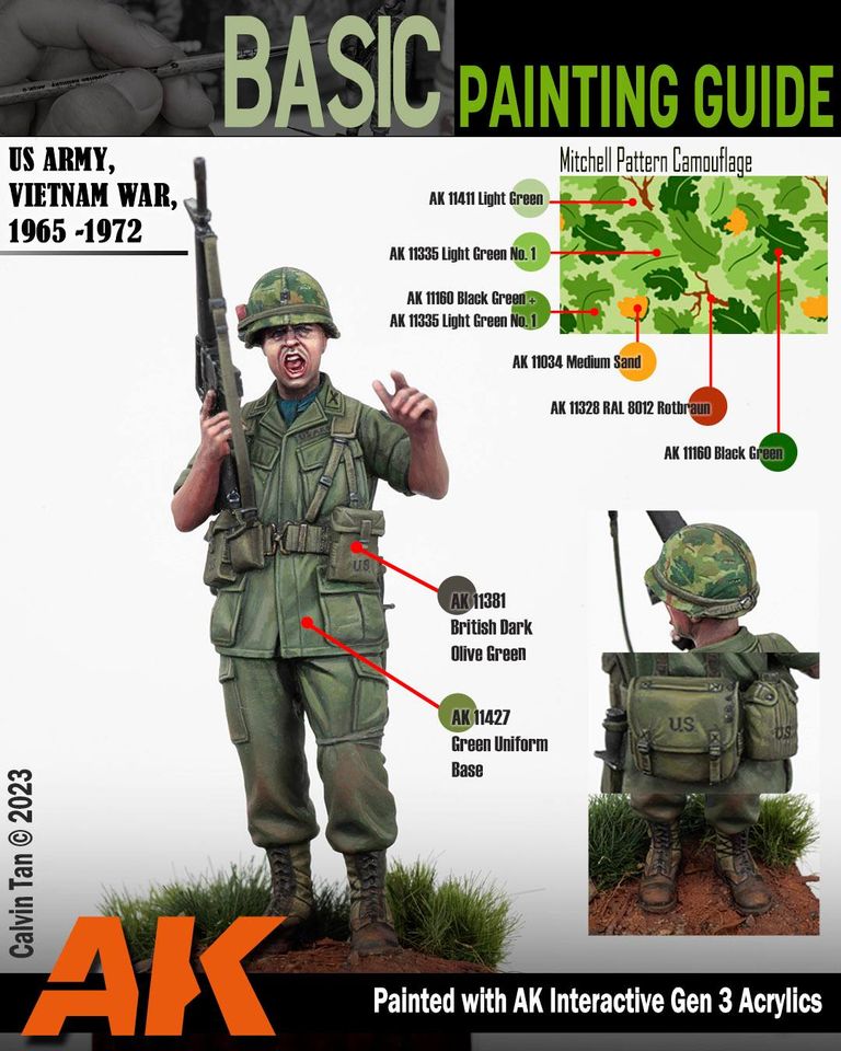 AK Interactive: 3G Vietnam Green and Camouflage Colors Set - product image 2