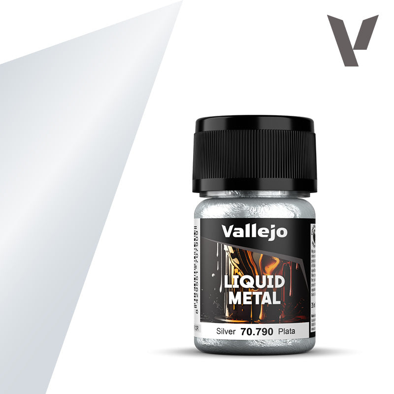 Vallejo: Liquid Gold Alcohol-based Metallics Silver (35ml)
