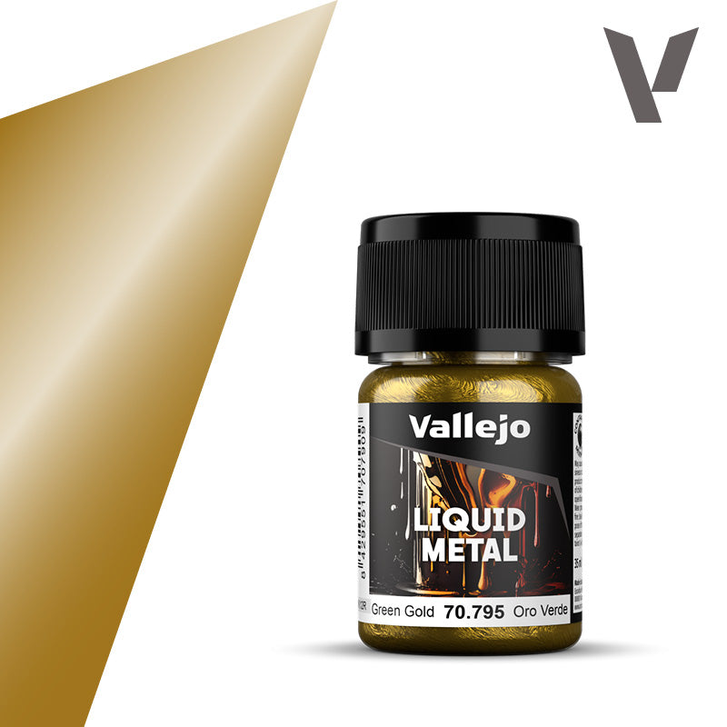 Vallejo: Liquid Gold Alcohol-based Metallics Green Gold (35ml)
