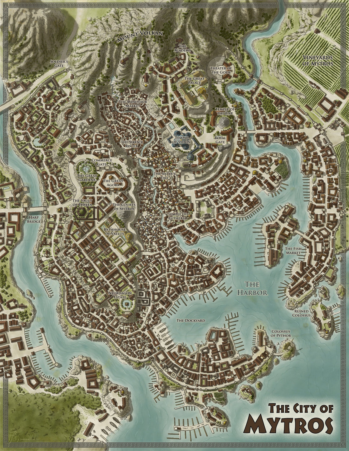 Modiphius: Odyssey of the Dragonlords Double Sided Map of Thylea & Mytros