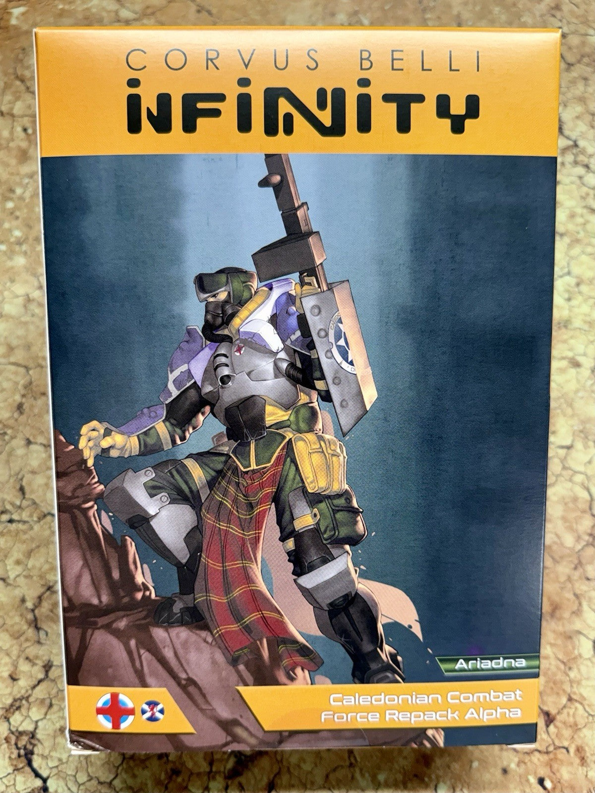 Infinity Caledonian Combat Force Repack Alpha box front, Corvus Belli Ariadna