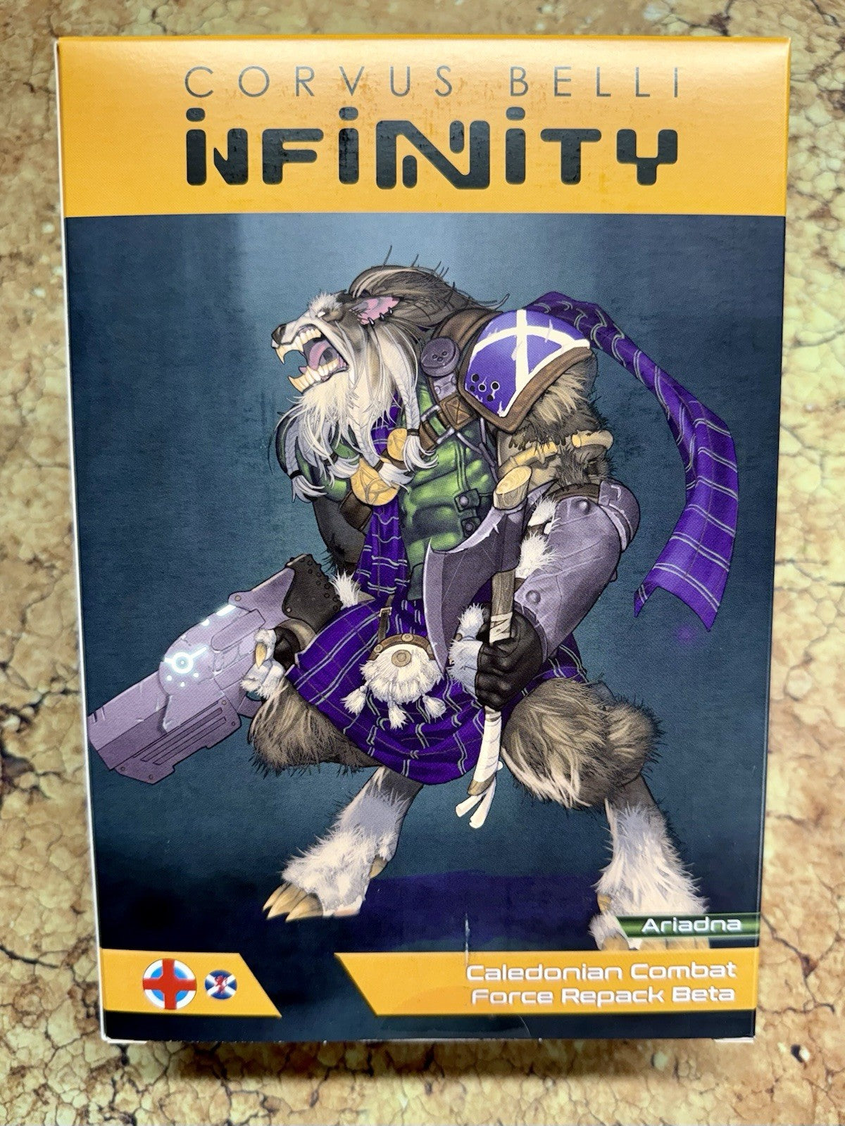 Infinity Caledonian Combat Force Repack Beta box front, Corvus Belli Ariadna