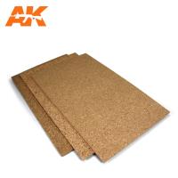 AK Interactive: Cork Sheet - Coarse Grained - 200 X 300 X 2mm (2 Sheets)