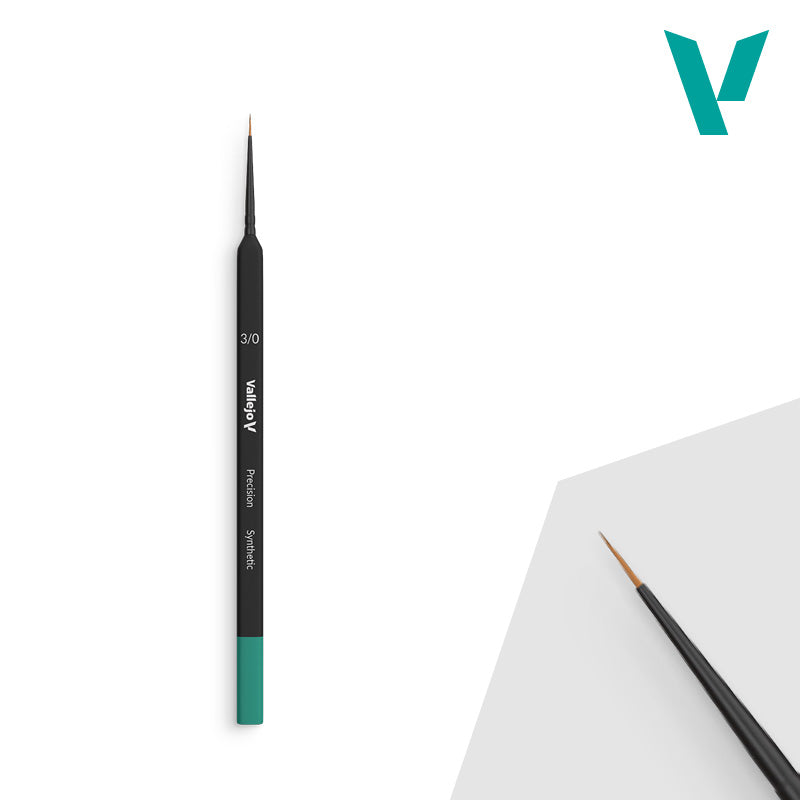 Vallejo: Precision - Round Synthetic Brush, Triangular Handle No - 3/0