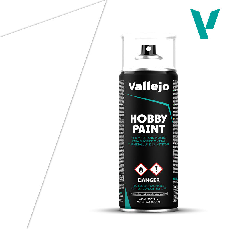 Vallejo: Aerosol Basic Primer - White Primer (400ml)